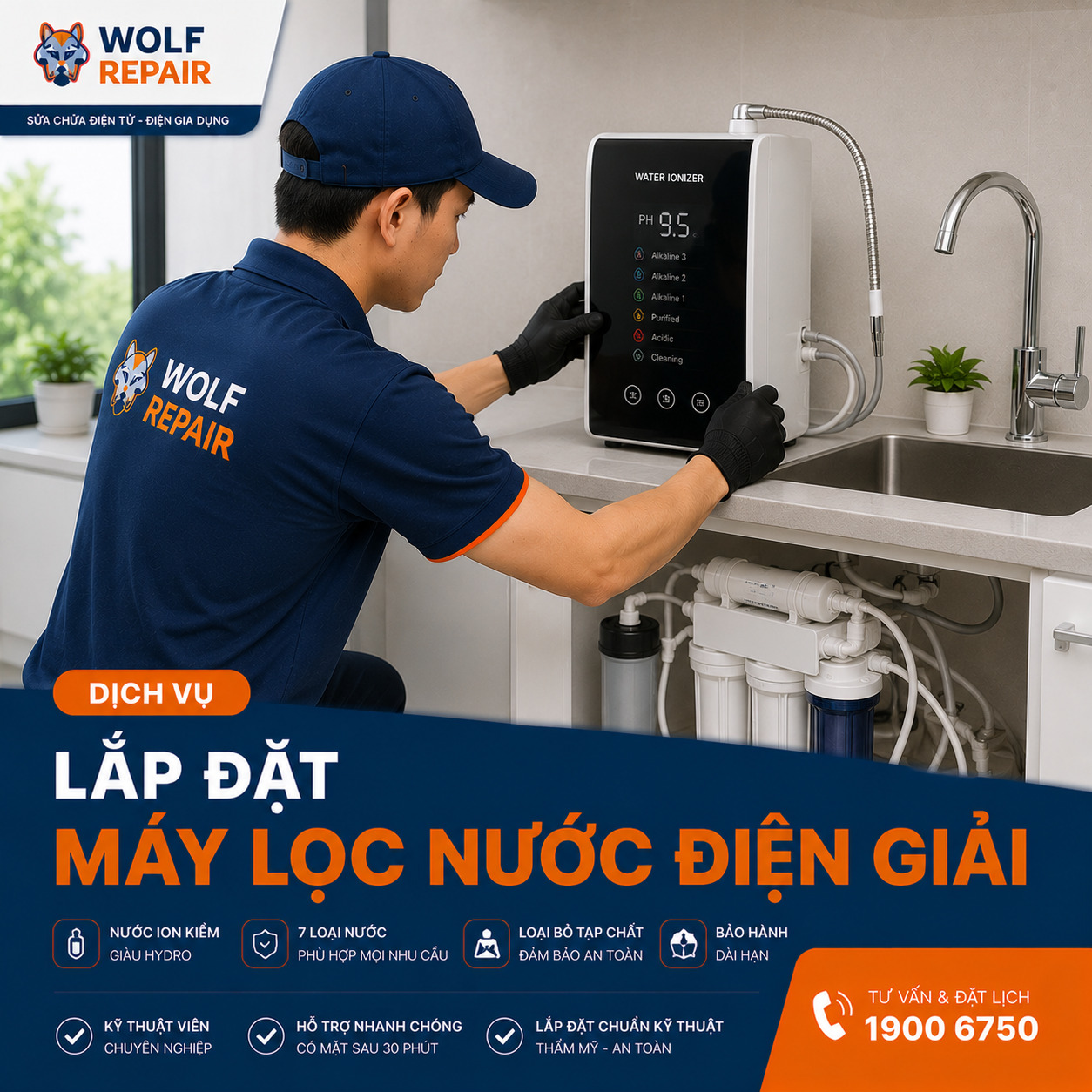 Lắp đặt Máy lọc nước điện giải