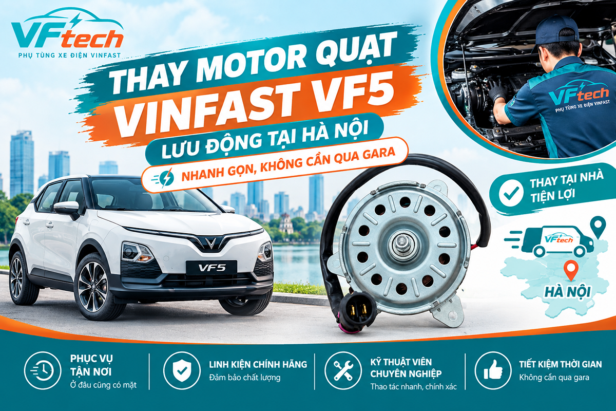 THAY MOTOR QUẠT VINFAST VF5 LƯU ĐỘNG TẠI HÀ NỘI – NHANH GỌN, KHÔNG CẦN QUA GARA