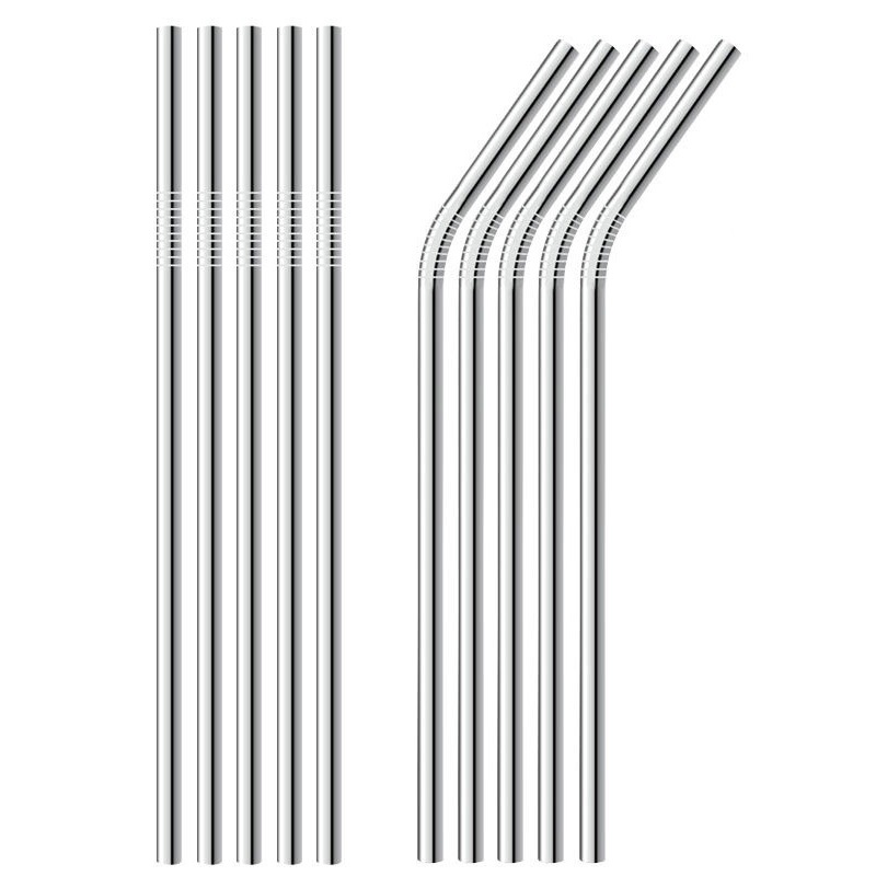 Ống Hút Inox 304 Có Ren Dài 21cm – Bền Đẹp, Chống Gỉ – Thẳng & Cong