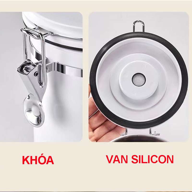 Hộp Đựng Cà Phê Inox 304 Cao Cấp – Có Van Xả Hơi, Giữ Trọn Hương Vị Nguyên Bản