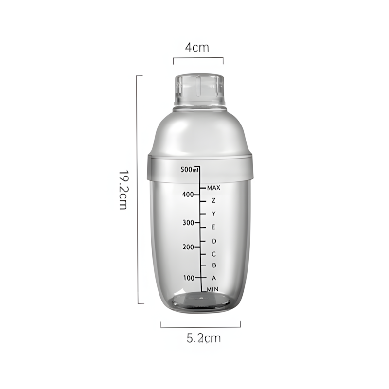 Bình Lắc Shaker Nhựa Cao Cấp – Bình Lắc Cocktail, Trà Sữa Có Vạch Chia Chính Xác (300ml - 1000ml)