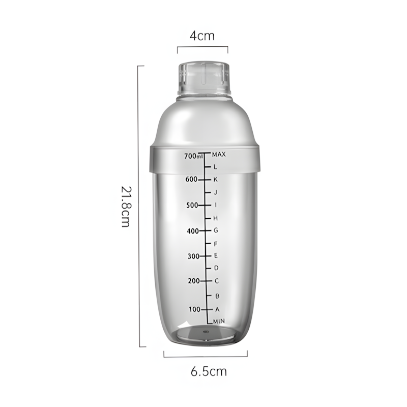 Bình Lắc Shaker Nhựa Cao Cấp – Bình Lắc Cocktail, Trà Sữa Có Vạch Chia Chính Xác (300ml - 1000ml)