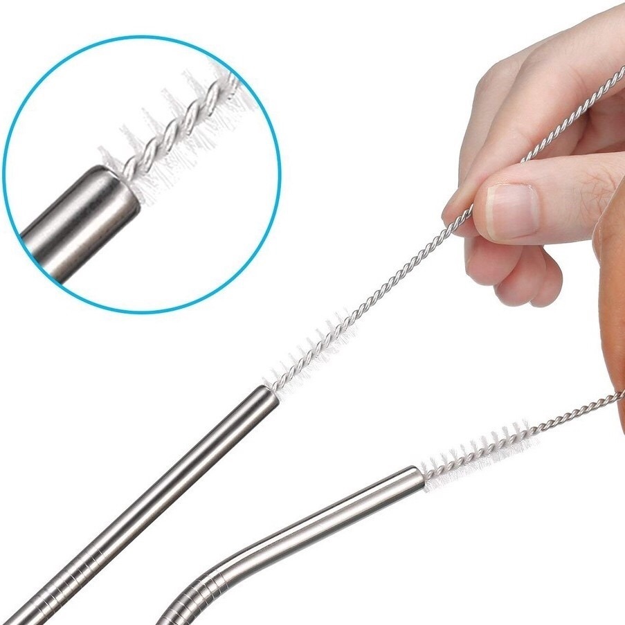 Cọ Ống Hút Mini Tay Cầm Inox 304 Chống Gỉ, Dễ Dàng Vệ Sinh