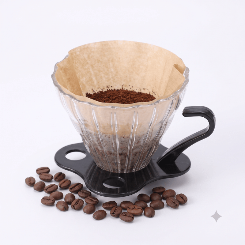 COMBO PHA CÀ PHÊ V60 (PHIN + 100 GIẤY)	NHỎ NHỌN THỦY TINH NÂU