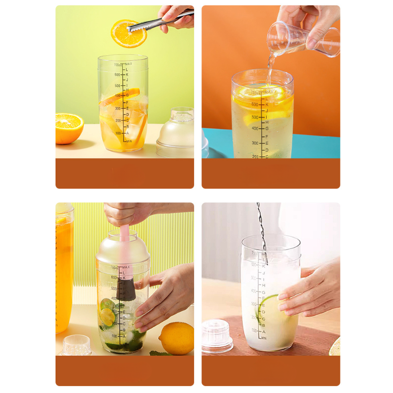 Bình Lắc Shaker Nhựa Cao Cấp – Bình Lắc Cocktail, Trà Sữa Có Vạch Chia Chính Xác (300ml - 1000ml)