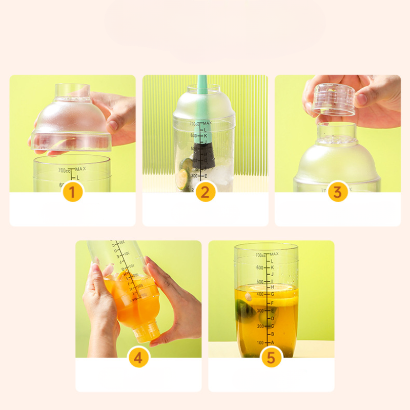 Bình Lắc Shaker Nhựa Cao Cấp – Bình Lắc Cocktail, Trà Sữa Có Vạch Chia Chính Xác (300ml - 1000ml)