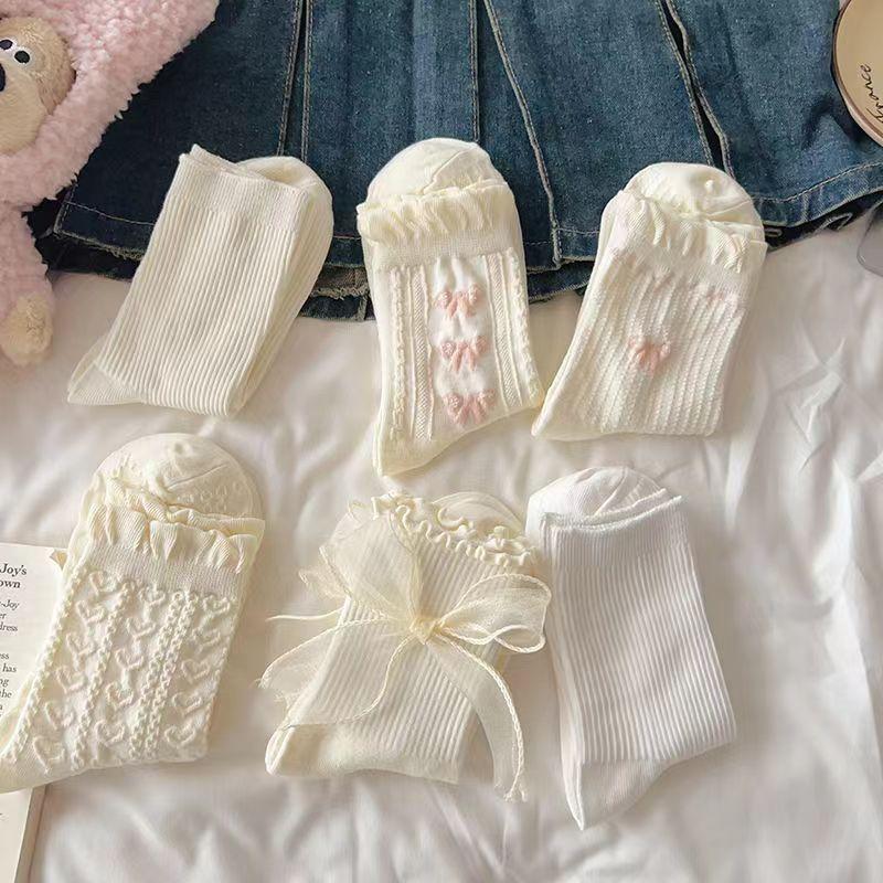 [A0] Tất Chân Nữ Lolita, Vớ Nữ Chất Liệu Cotton Thoáng Khí, Mix Họa Tiết Hàng Quảng Châu