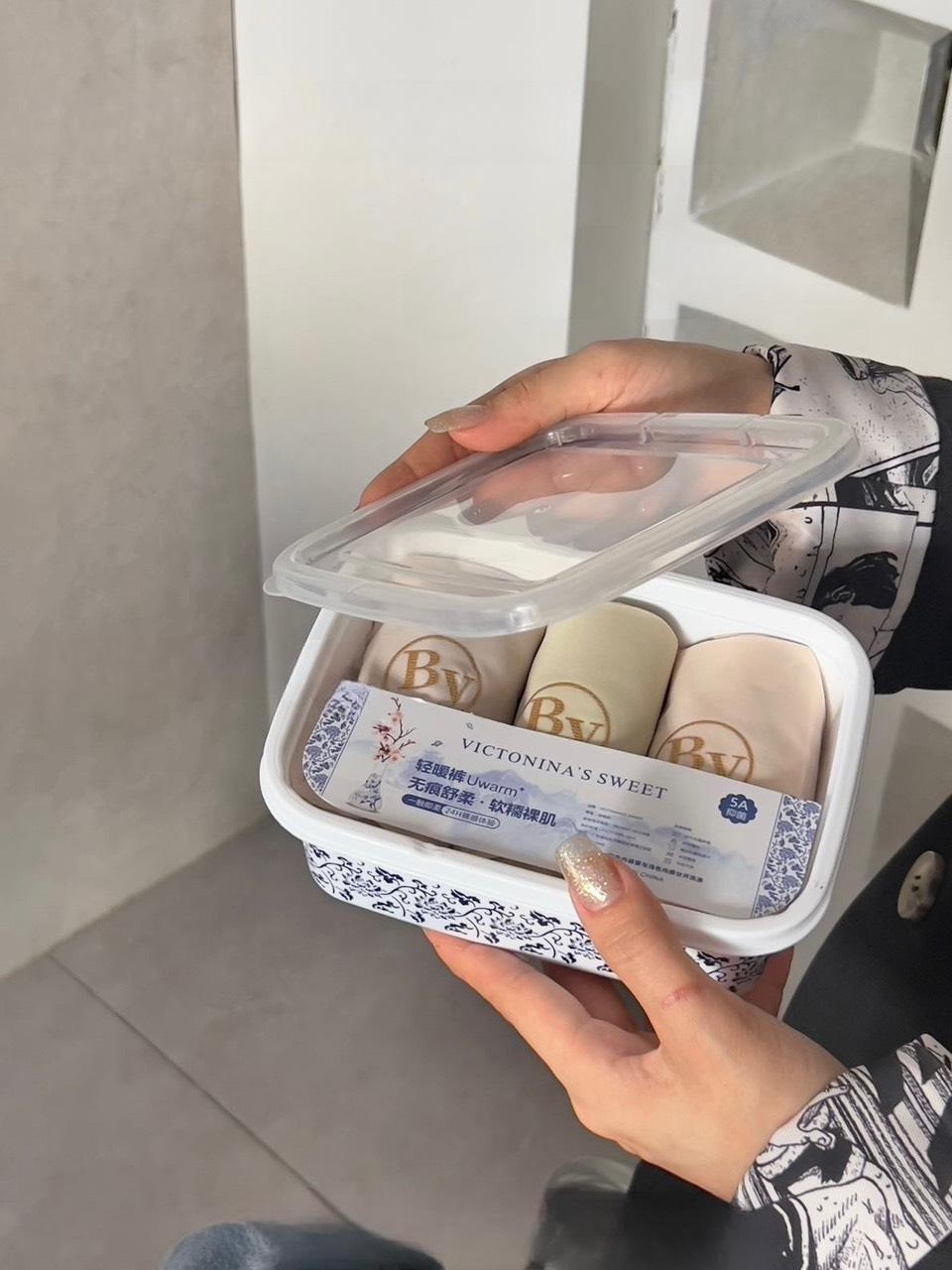 [By] Full Hộp Cao Cấp 3 Quần Lót Nữ Cotton lạnh cạp cao chất mềm mại, thấm hút tốt, đũng quần 7A kháng khuẩn Voi Women