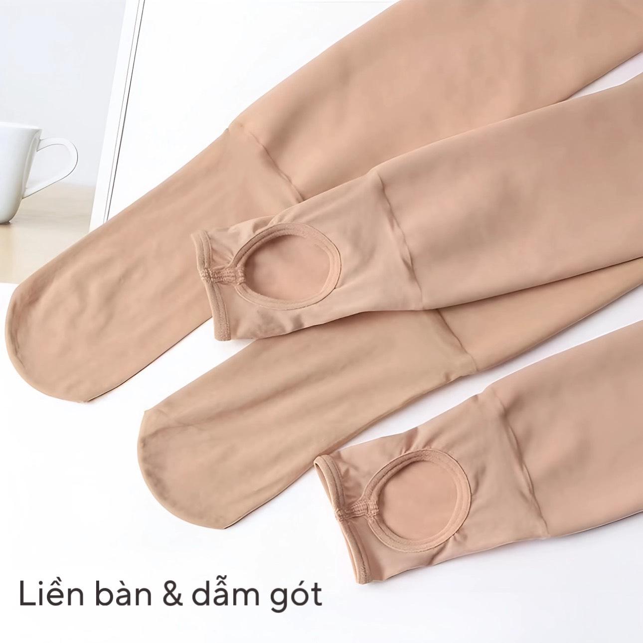 Quần Tất Mùa Đông Lót Nỉ Bông Sinh Nhiệt Giữ Ấm, Quần Tất Nữ Màu Đen Trong Hàng QC Mới
