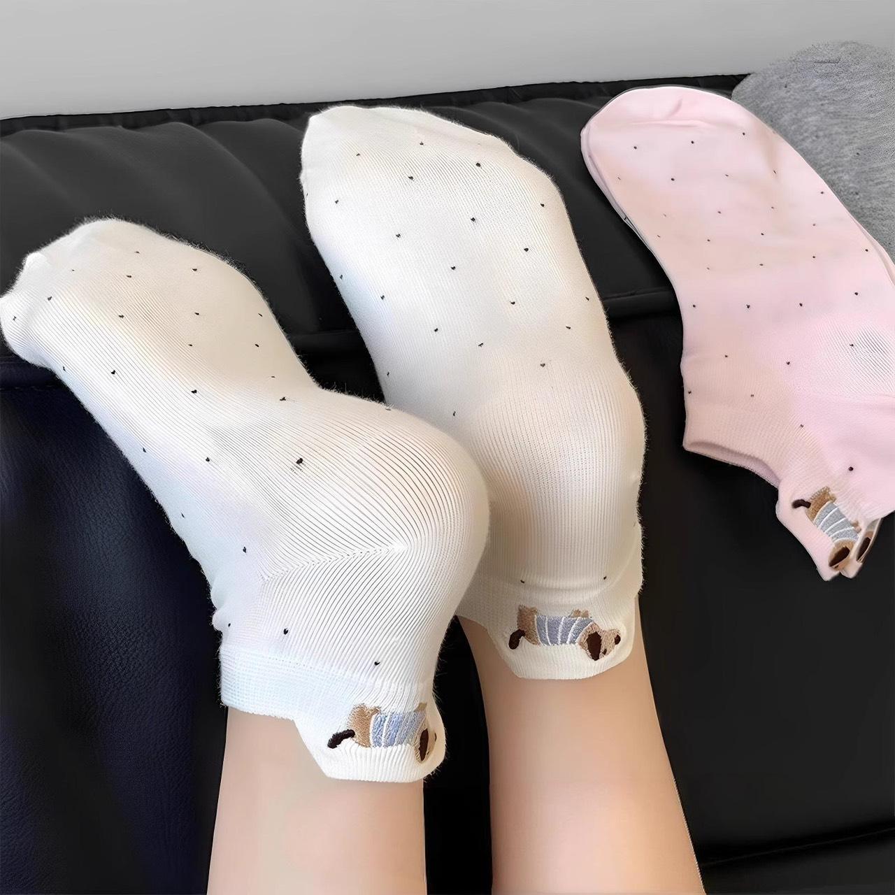 [B56] Tất Chân Nữ Cổ Ngắn Hình Cún Cute, Vớ Nữ Hàng QC