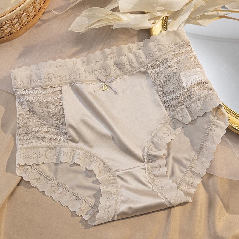 [R5] Set 5 Quần Lót Nữ Su Lụa Satin Ren Có Hông Thông Thoáng Mát Mềm Mịn sanitary  panties Women
