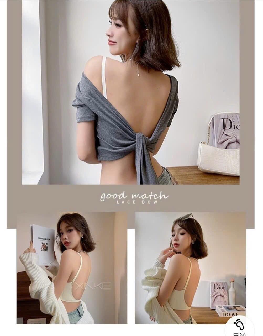[T946] Áo lót Nữ su đúc mặc hở lưng đệm 5cm hàng không gọng, áo lót nâng ngực đệm dày Bra