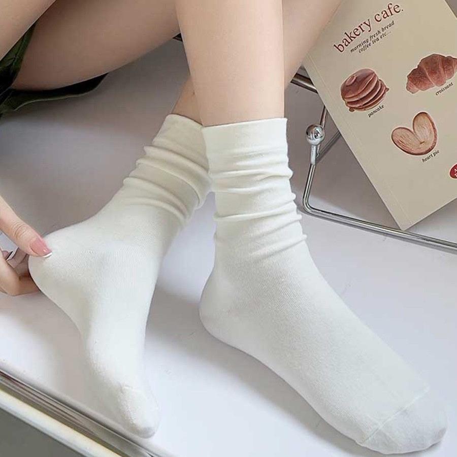 [A83] Tất trơn cổ cao chất liệu cotton mềm mại hàng Quảng Châu