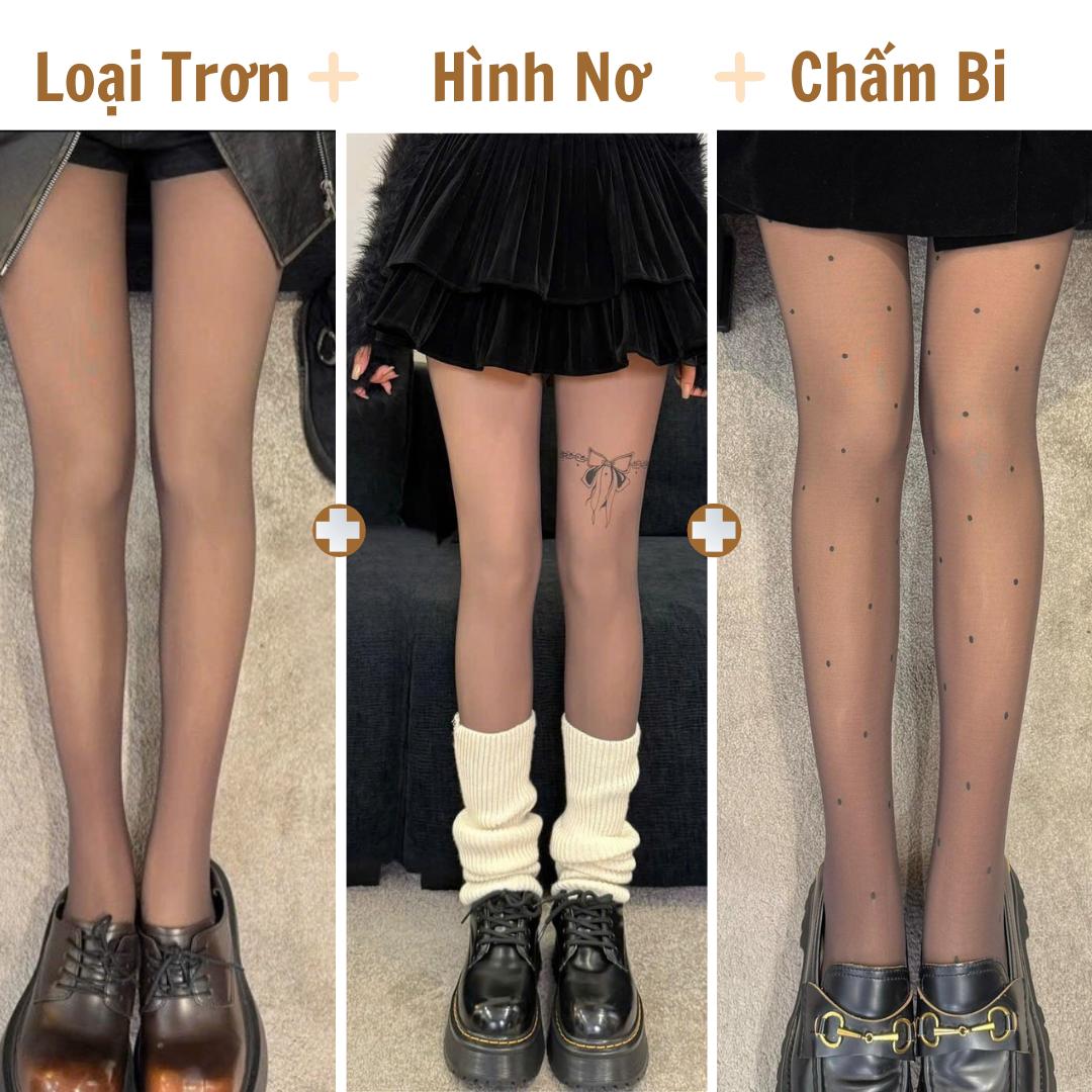 Quần Tất Nữ 3D LOT CHIC Màu Đen Nâu Tây Hàng QC Chống Xước Có Lót Nỉ Da Mỏng 80g Kết Hợp 4 Họa Tiết Che Khuyết Điểm Cho Thu Đông 2025