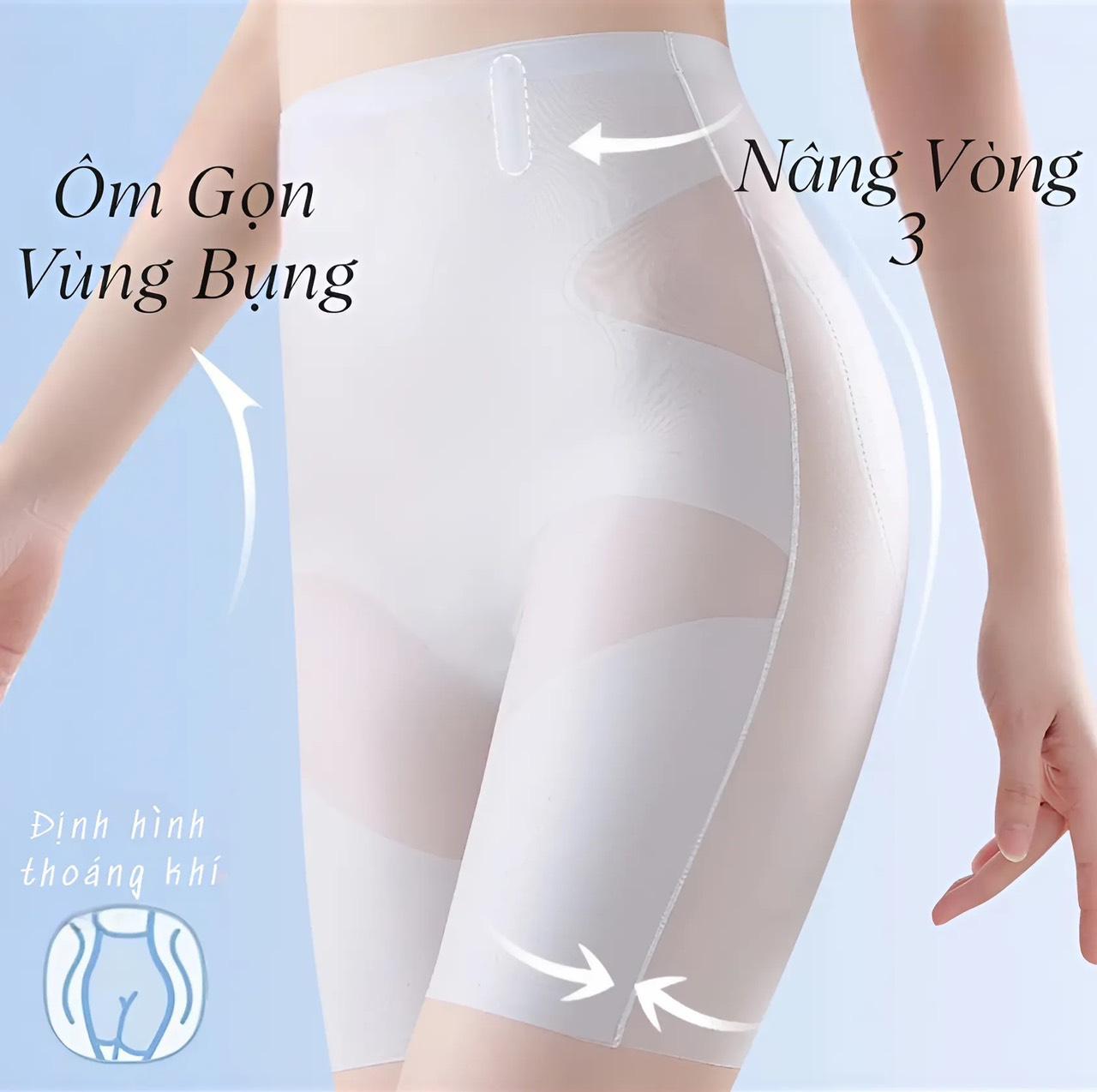 [G673] Quần Gen Bụng Định Hình Kết Hợp Nâng Vòng 3 Chất Lụa Băng Mềm Mát, Quần Nâng Vòng 3 Tròn Đầy, Quần Bảo Hộ Trong Váy