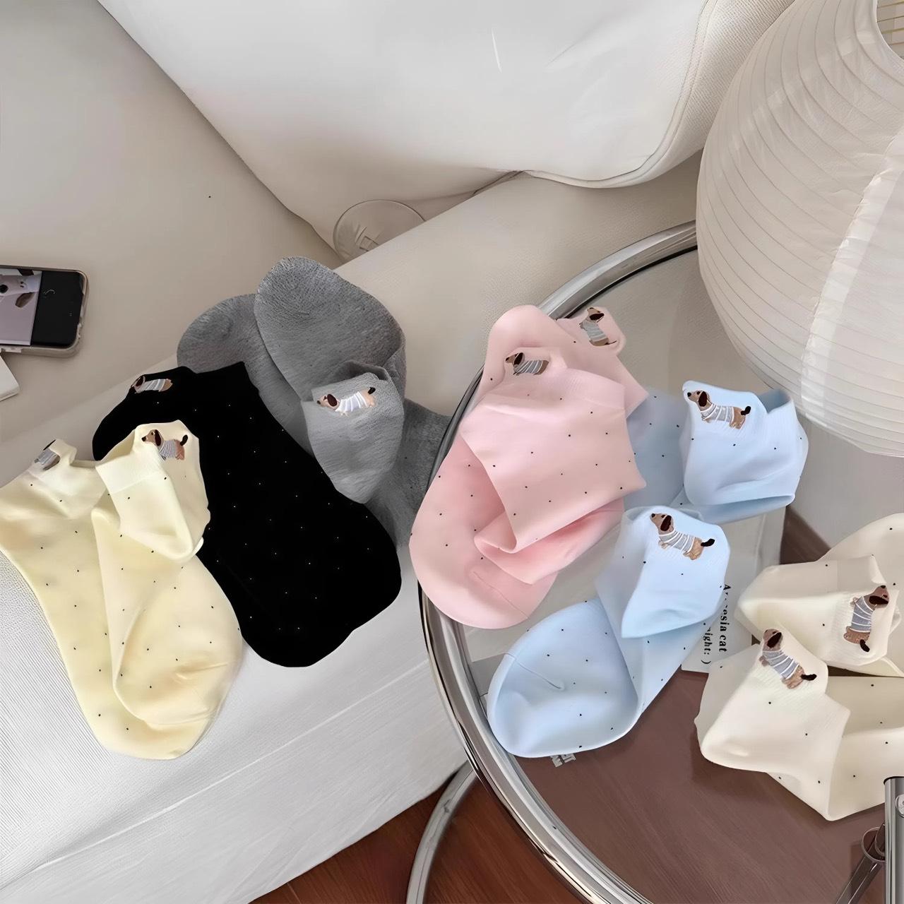 [B56] Tất Chân Nữ Cổ Ngắn Hình Cún Cute, Vớ Nữ Hàng QC