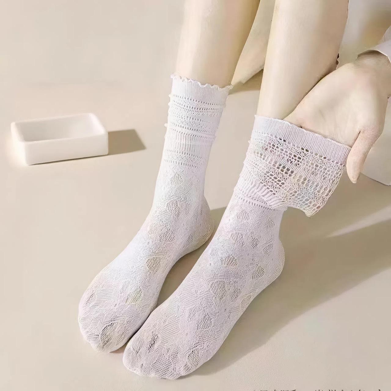 [C75] Tất Chân Nữ Ren Thoáng Khí, Vớ Nữ Ren Dễ Thương Hàng QC