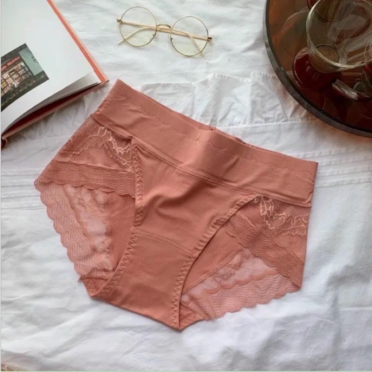 Quần Lót cạp cao phối ren chất cotton lụa Q10 Chất Đẹp Thun Nữ Women