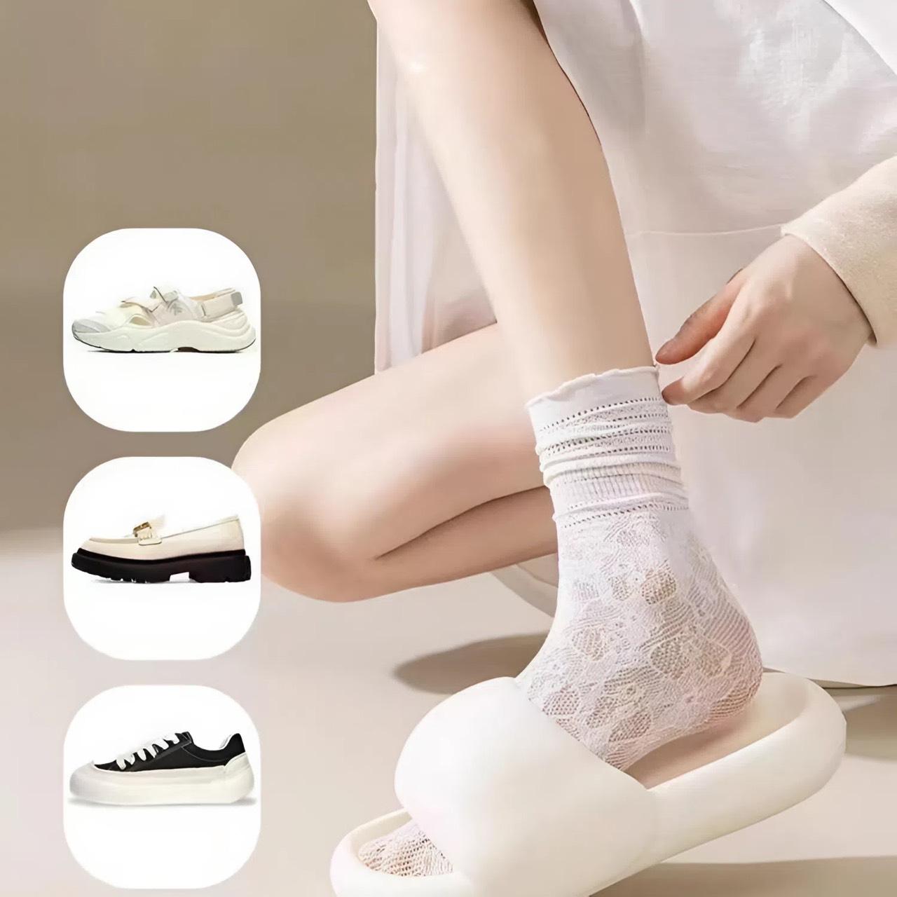 [C75] Tất Chân Nữ Ren Thoáng Khí, Vớ Nữ Ren Dễ Thương Hàng QC