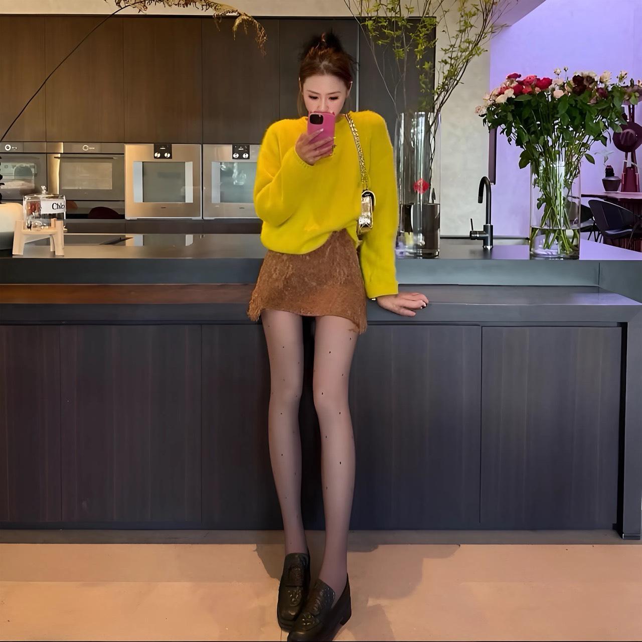 Quần Tất Nữ Hàng QC Màu Đen Nâu Tây Họa Tiết Sang Chảnh, Chất Dai Bền Chống Xước Lót Mỏng 80g