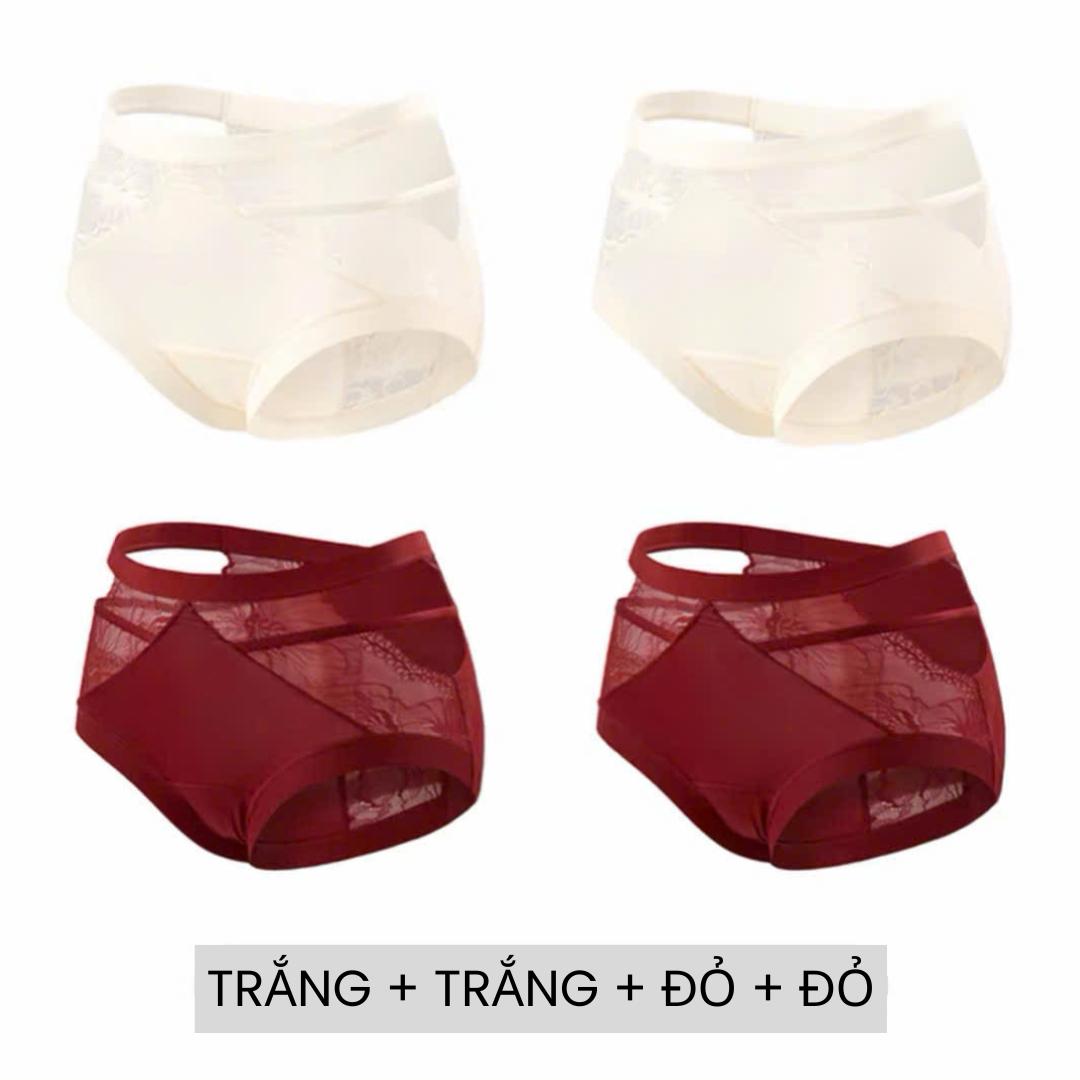 [LOT CHIC 58] Combo 2-4 Quần Lót Nữ Phong Cách Pháp Gợi Cảm Phối Ren Cao Cấp, Thiết Kế Hở Eo Cut Out Quyến Rũ, Chất Liệu Lụa Satin Phối Ren Mềm Mại
