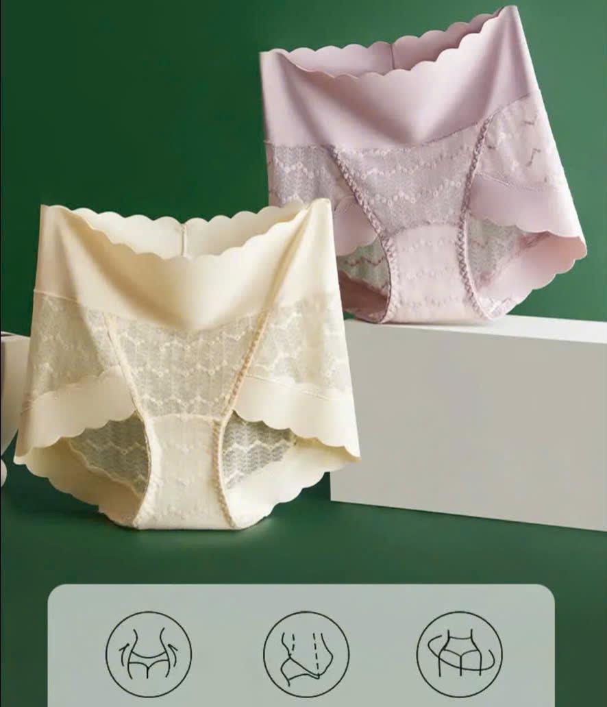 Set 3 Quần Lót Nữ Lưng Cao Phối Ren Mềm Mại, Quần Chip Cao Cấp Hàng QC Có Đũng Kháng Khuẩn [X89]