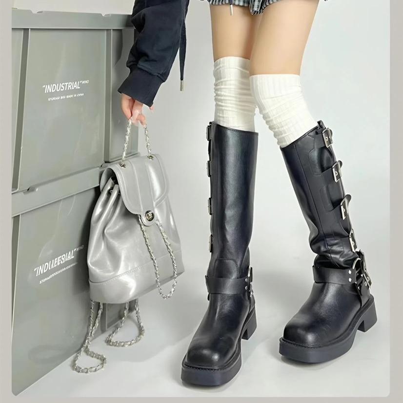 [B08] Tất Đi Bốt Giữ Ấm Mùa Đông Phong Cách Cho Nữ, Tất Đi Boot Cao Cổ Dệt Kim - Nữ