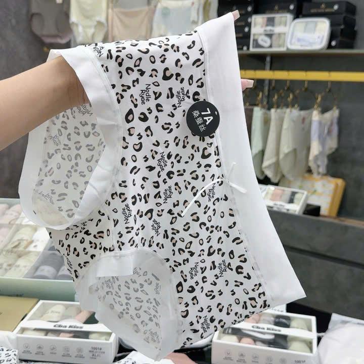 (45-65kg) Set 5 Quần Lót Nữ Cotton lạnh, chất vải mềm mại co giãn tốt, họa tiết da báo Women [737] Voi