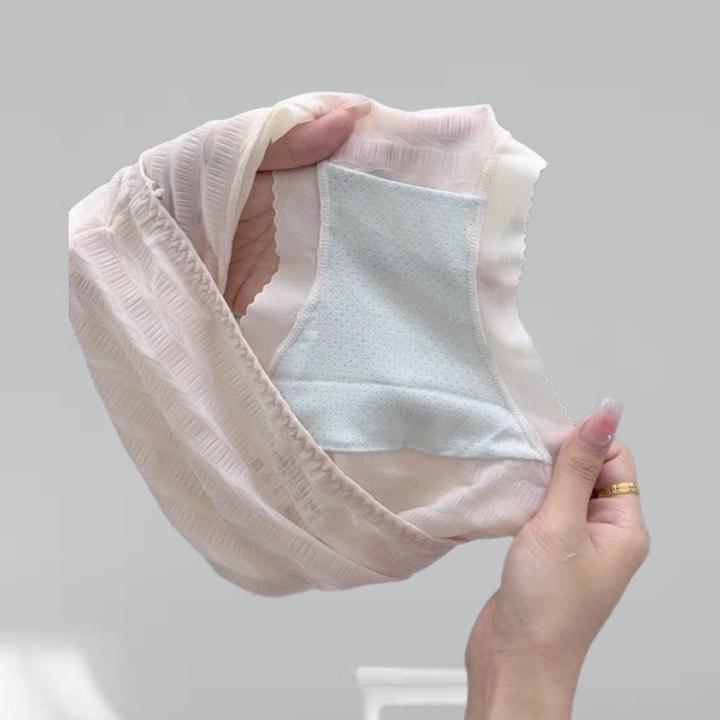 (45-70kg) Sét 5 Quần Lót Nữ cạp cao phối ren thông hơi mềm mịn, co giãn đàn hồi tốt Women [2462] Voi