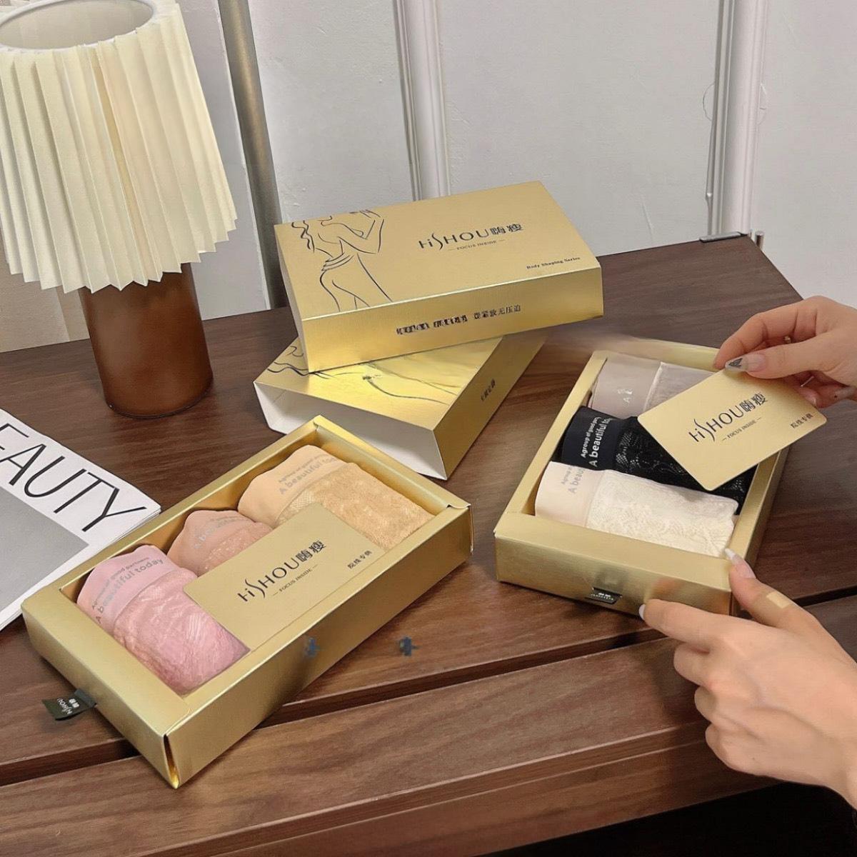 [S90] Full Hộp Cao Cấp Set 3 Quần Lót Nữ Cotton cạp cao phối ren mềm mịn, đũng quần trải dài kháng khuẩn VIP Women Voi