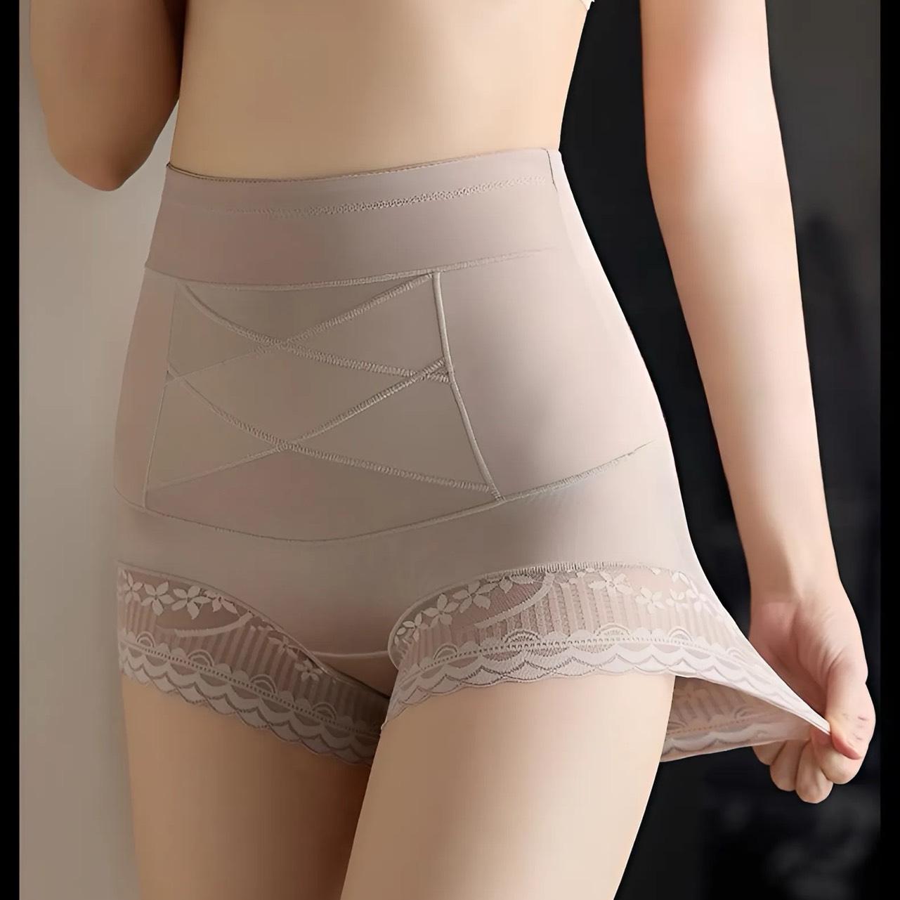 Sét 4 (hoặc 2) Quần Lót Nữ Cạp Cao Chất Lụa Mềm Phối Ren cao cấp Women [1125]