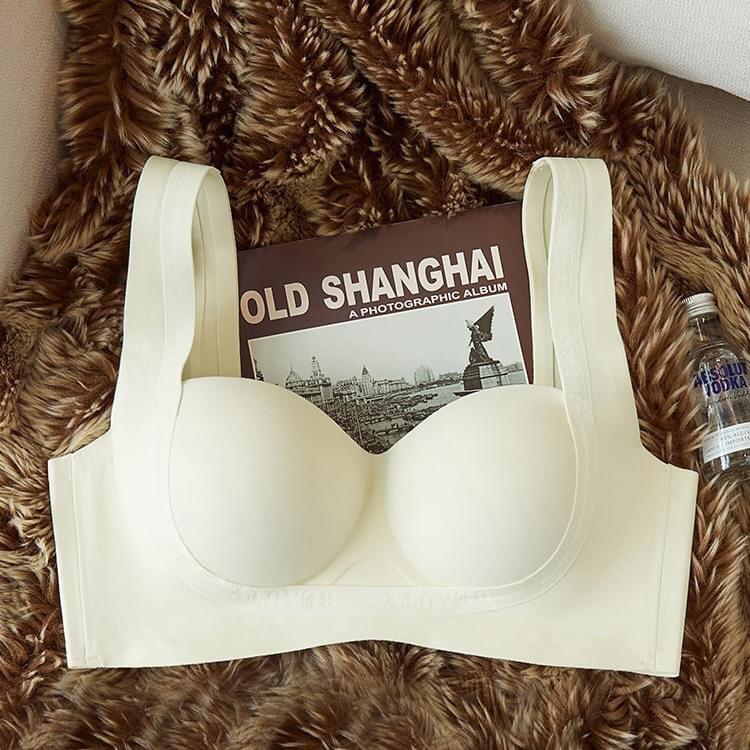 [SC] Áo lót su dúc không gọng bản lưng to, áo lót nữ su đúc Bra Nhung Kem