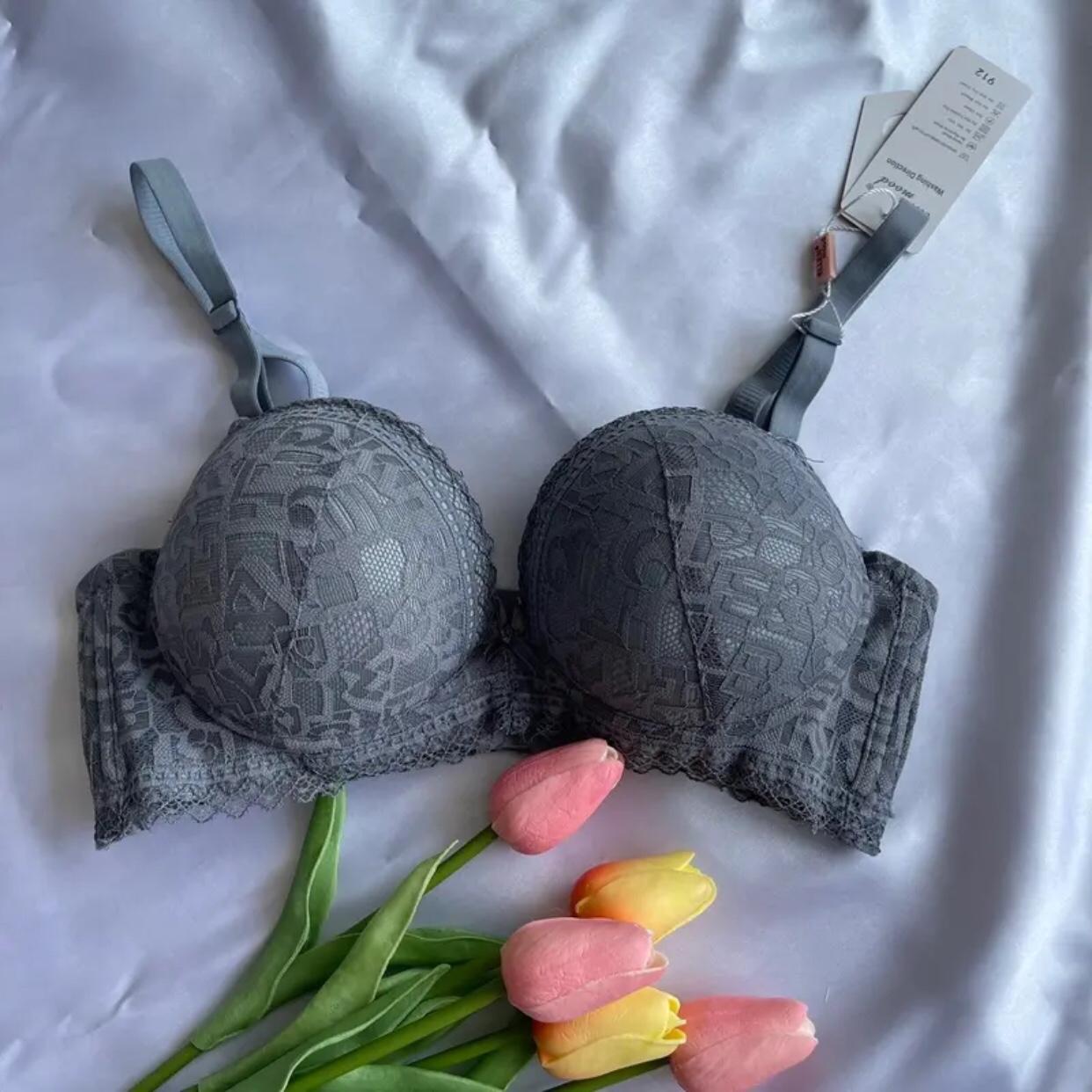 Áo Lót Nữ Ren Ko Gọng Đệm Tim Kép 5cm Nâng V1 [912] Bra Kem Women Voi
