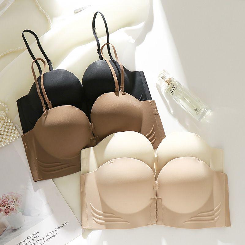 Áo lót không dây cài trước mút đệm 5CM nâng đẩy tạo khe, áo quây nữ nâng V1 bản lưng to che khuyết điểm Bra  [CTT]