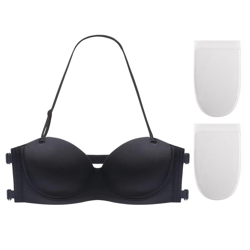 Áo ngực cúp ngang chống tụt kèm dây và quai dán trong suốt A1 Bra Cup Kem Nữ