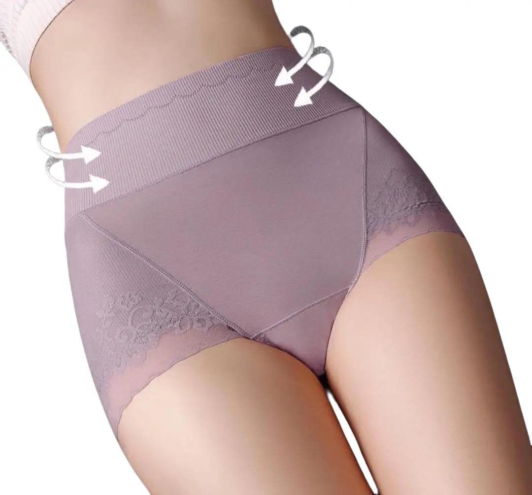 Quần Lót cạp cao phối ren chất cotton lụa Q10 Chất Đẹp Thun Nữ Women