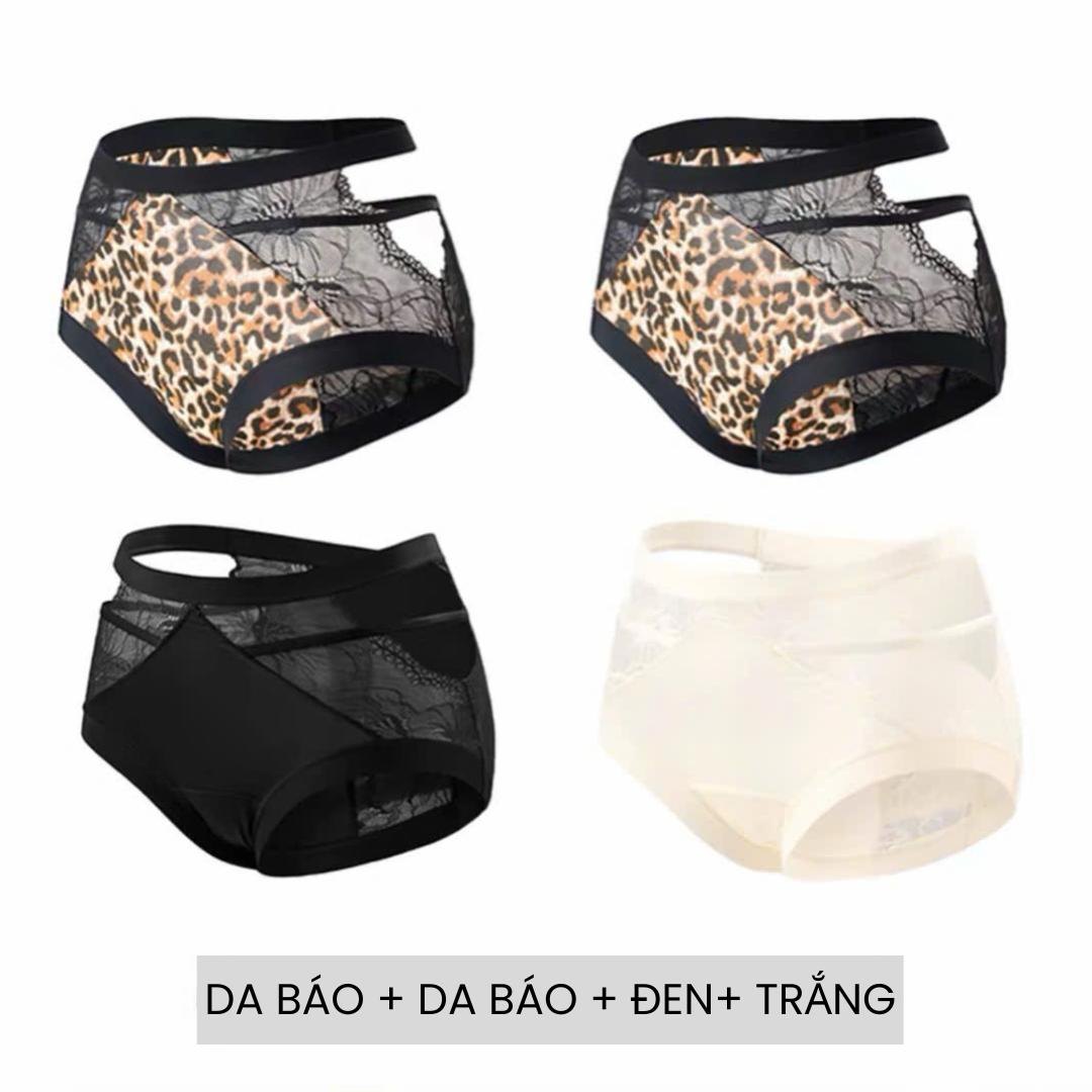 [LOT CHIC 58] Combo 2-4 Quần Lót Nữ Phong Cách Pháp Gợi Cảm Phối Ren Cao Cấp, Thiết Kế Hở Eo Cut Out Quyến Rũ, Chất Liệu Lụa Satin Phối Ren Mềm Mại