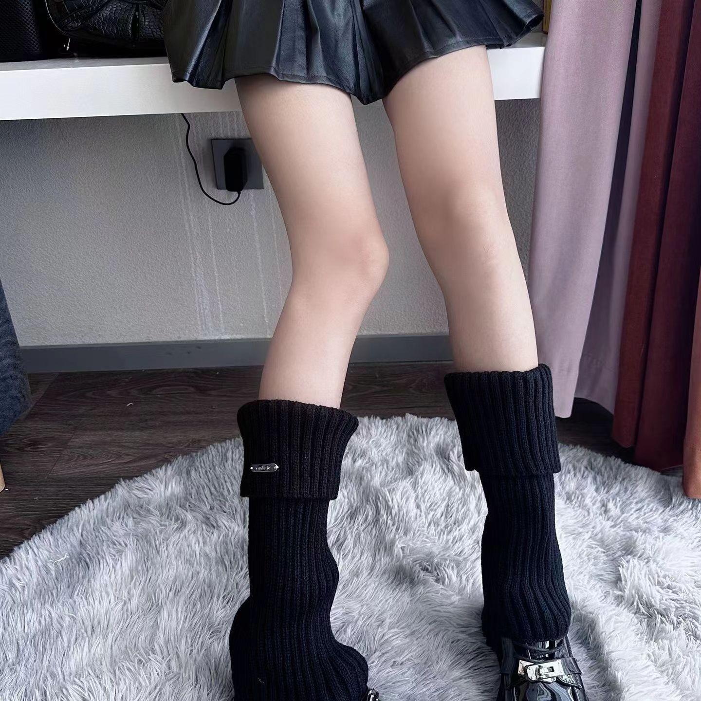 [B31] Tất Ống chân dệt kim dài 40cm, Tất len cá tính dễ thương làm ấm chân và phong cách thời trang Nữ