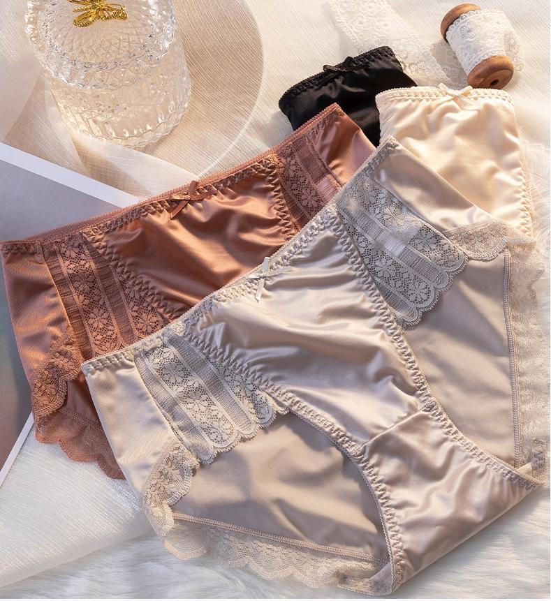 [Vip_L24] Sét 5 Quần Lót Nữ Ren Su Lụa Satin Mềm Mại Cao Cấp Women