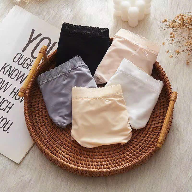 Sét 5 Quần Lót Nữ Su Lụa Tàng Hình Viền Ren Cao Cấp, Chất Bao Đẹp Phong Cách Hàn Quốc Women [SR2]