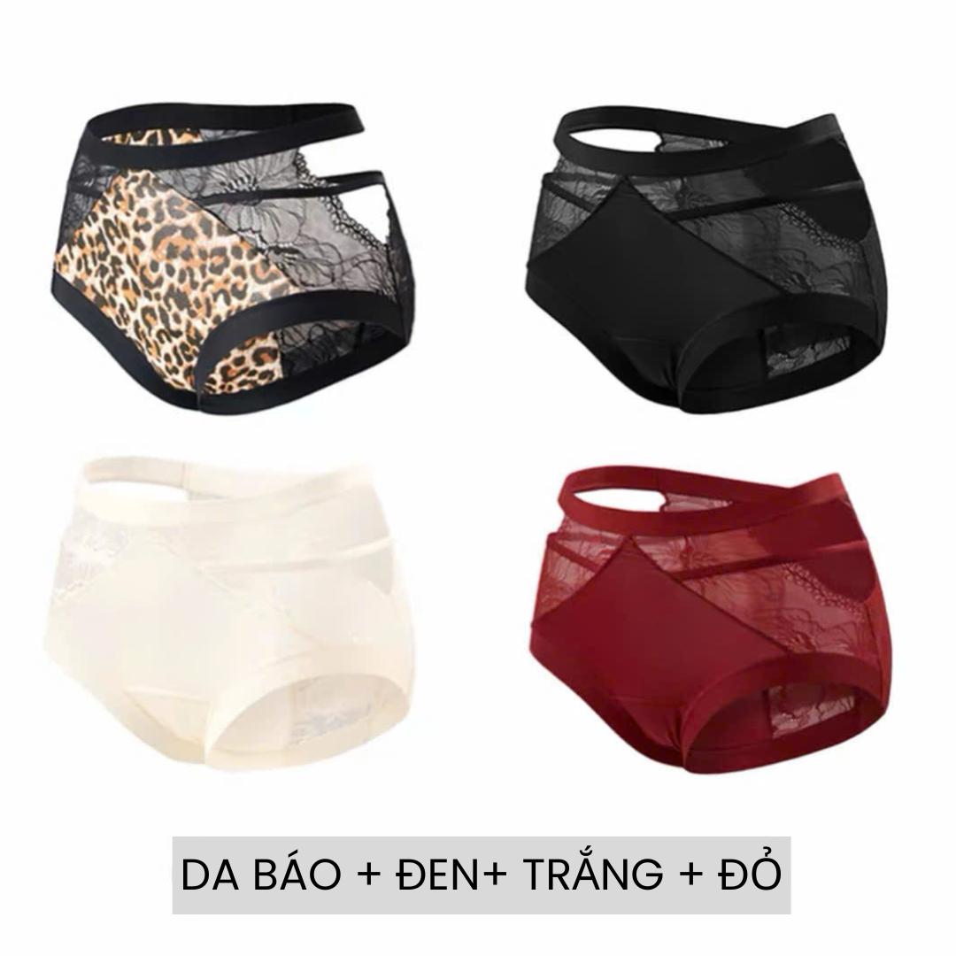 [LOT CHIC 58] Combo 2-4 Quần Lót Nữ Phong Cách Pháp Gợi Cảm Phối Ren Cao Cấp, Thiết Kế Hở Eo Cut Out Quyến Rũ, Chất Liệu Lụa Satin Phối Ren Mềm Mại