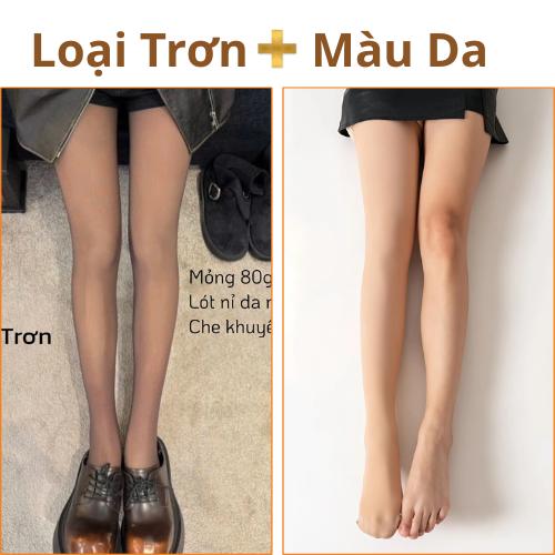 Quần Tất Nữ 3D Màu Đen Nâu Tây Thời Trang Có Hoạ Tiết Nơ, Cánh buom, Chấm Bi hoặc Loại Trơn +Màu Da tự nhiên