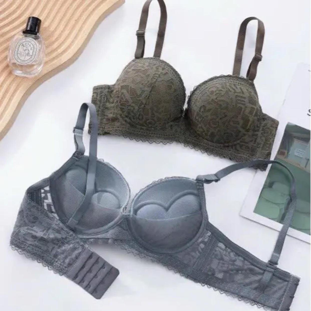 Áo Lót Nữ Ren Ko Gọng Đệm Tim Kép 5cm Nâng V1 [912] Bra Kem Women Voi