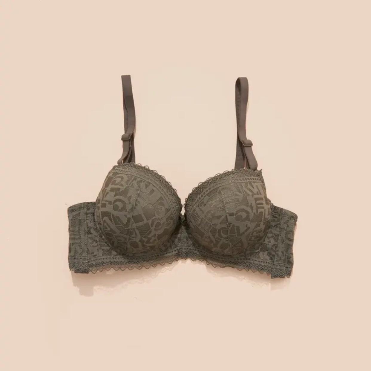Áo Lót Nữ Ren Ko Gọng Đệm Tim Kép 5cm Nâng V1 [912] Bra Kem Women Voi