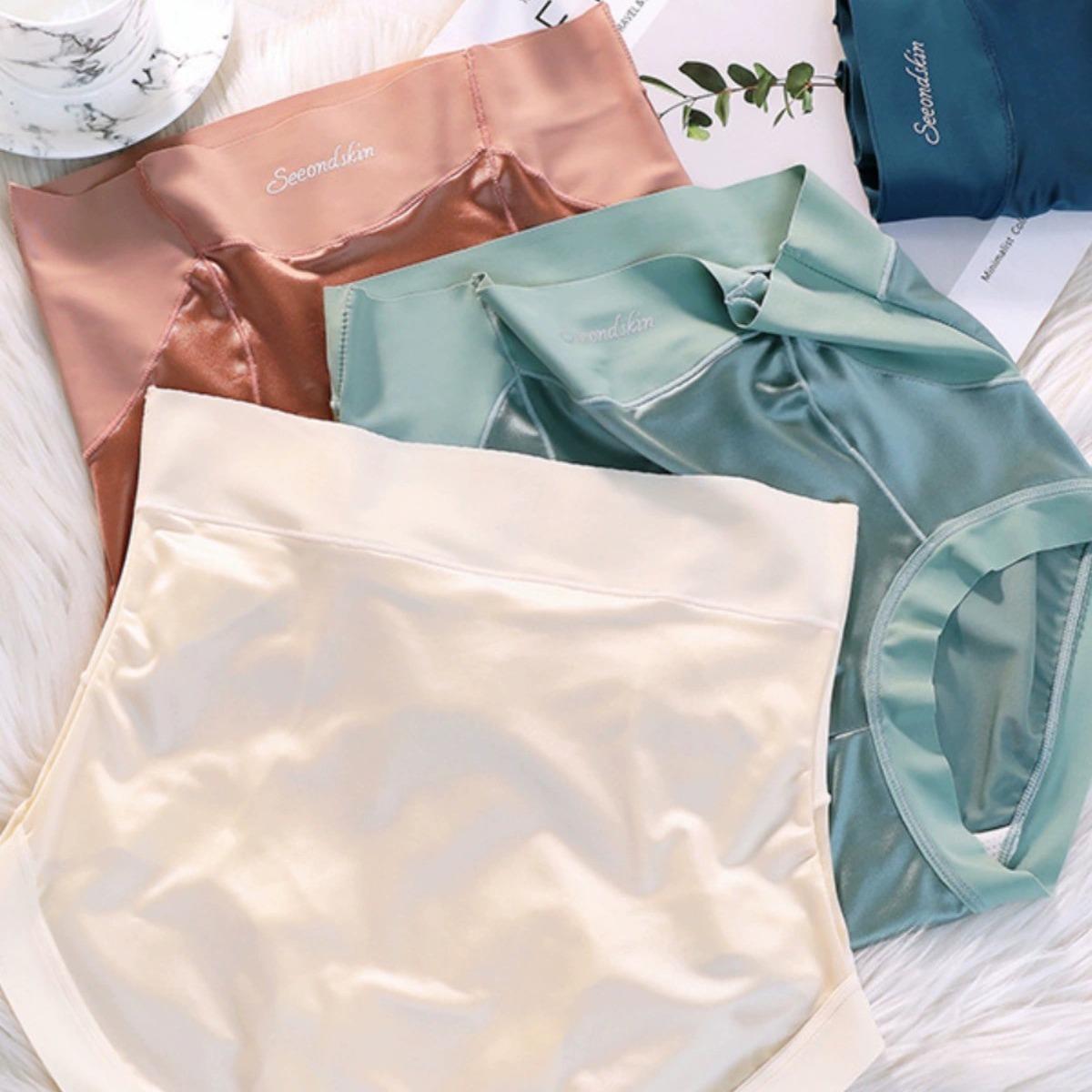Sét 5 Quần Lót Nữ Su Lụa Satin Cạp Cao Chất Mềm Mát Hàng Cao Cấp Women Voi [V7]