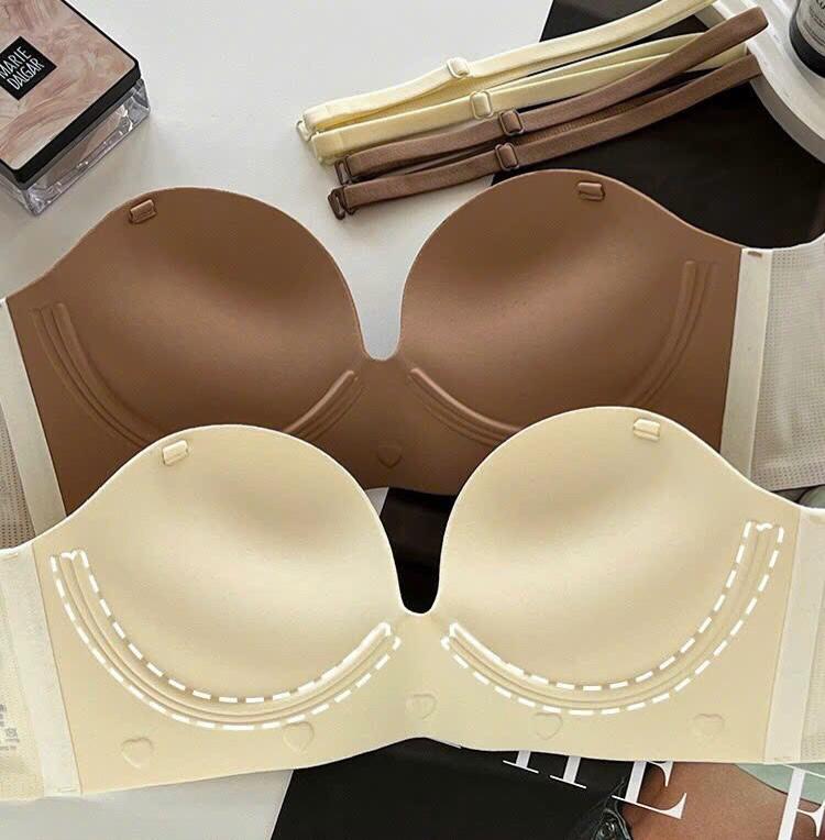 [T946] Áo lót Nữ su đúc mặc hở lưng đệm 5cm hàng không gọng, áo lót nâng ngực đệm dày Bra