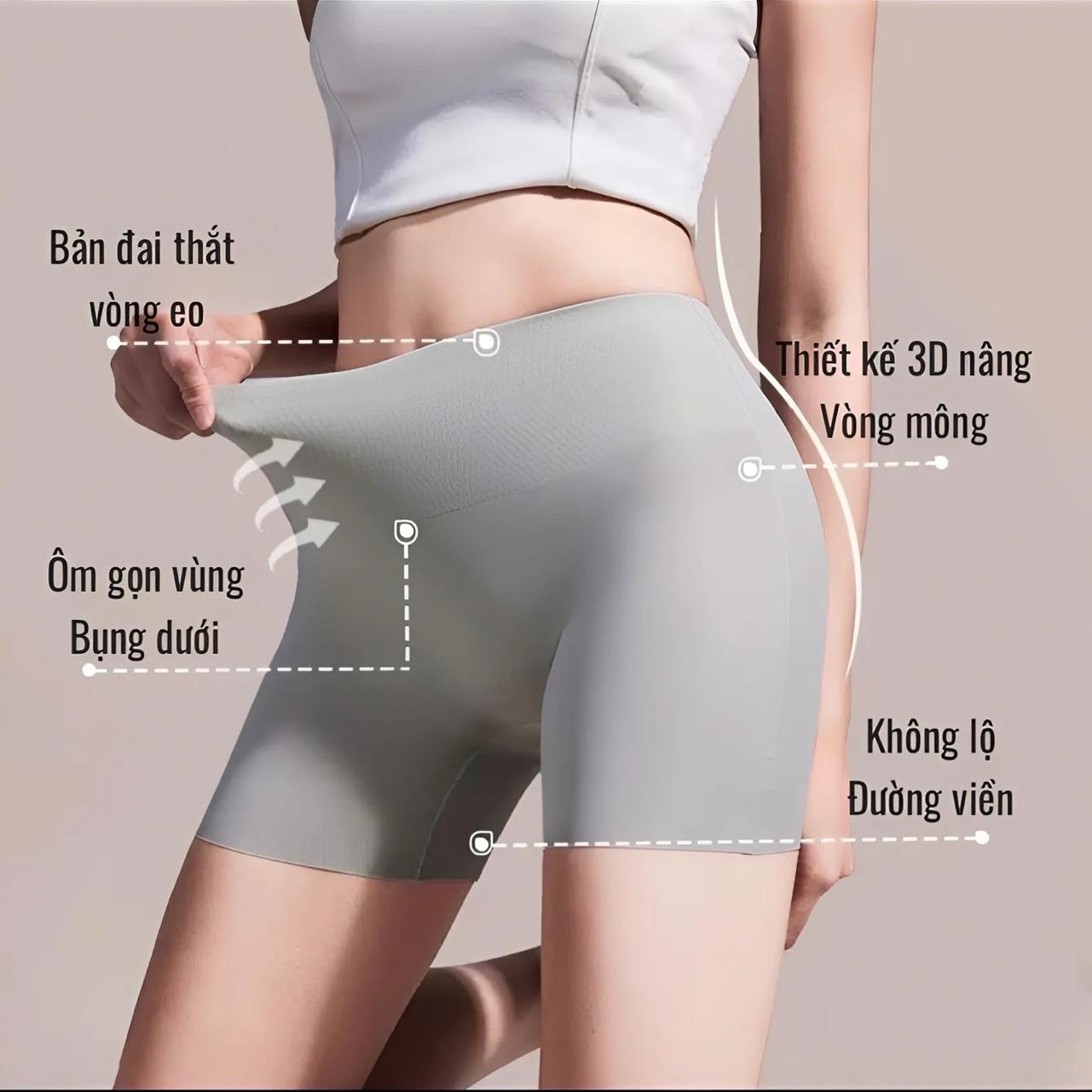 Quần Đùi Mặc Váy Nâng V3+ Gen Vòng Eoo, Mặc Không Lộ Viền, Quần Lót Nữ Mặc Váy Chất Su Lạnh Thoáng Mát [V69]