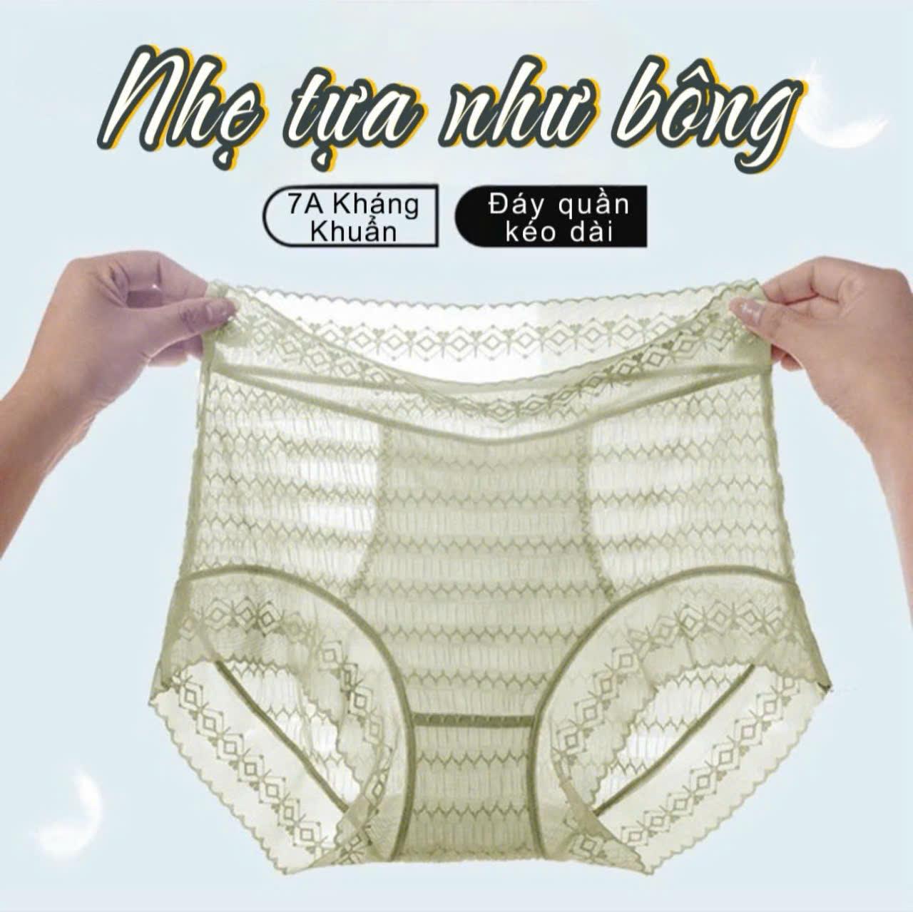 [VIP_1360] Sét 5 Quần Lót Nữ phối ren cạp cao, hàng cao cấp chất ren mềm mại, co giãn tốt, Full hộp sang chảnh 5 màu, đũng quần thông thoáng Women