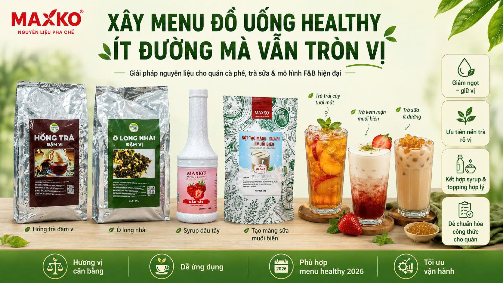 Xây menu đồ uống healthy ít đường mà vẫn tròn vị