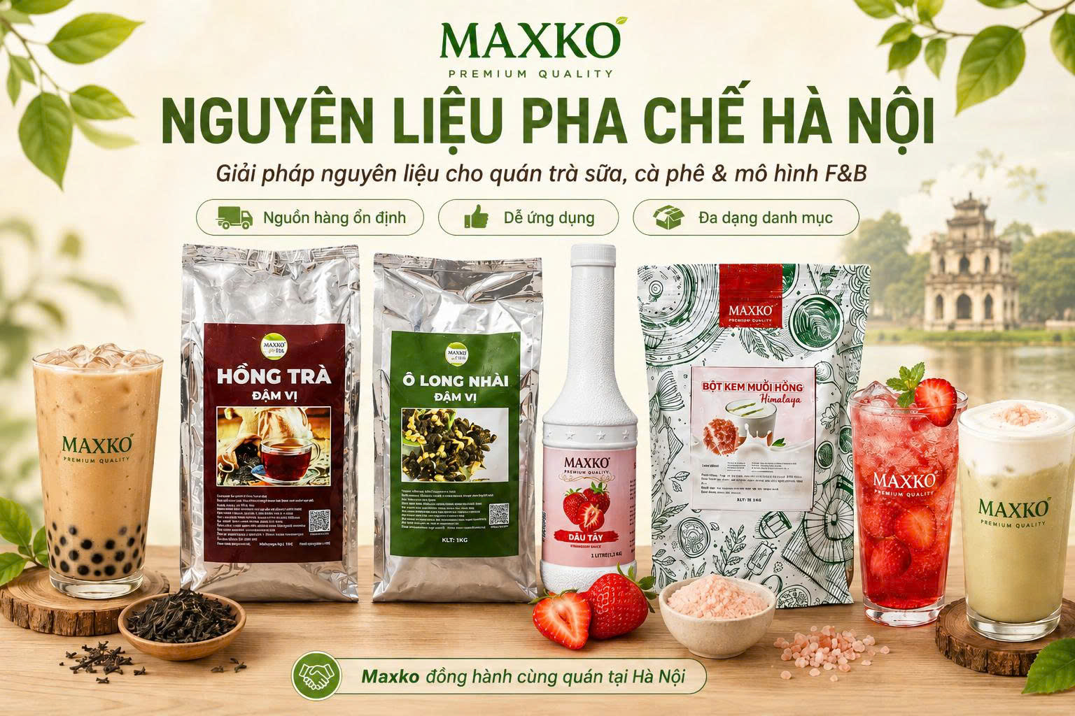 Nguyên liệu pha chế Hà Nội: giải pháp cung ứng cho quán và chuỗi